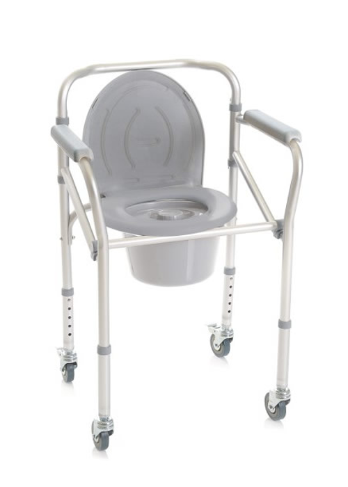 Cadeira Sanitária dobrável e com rodas RP782